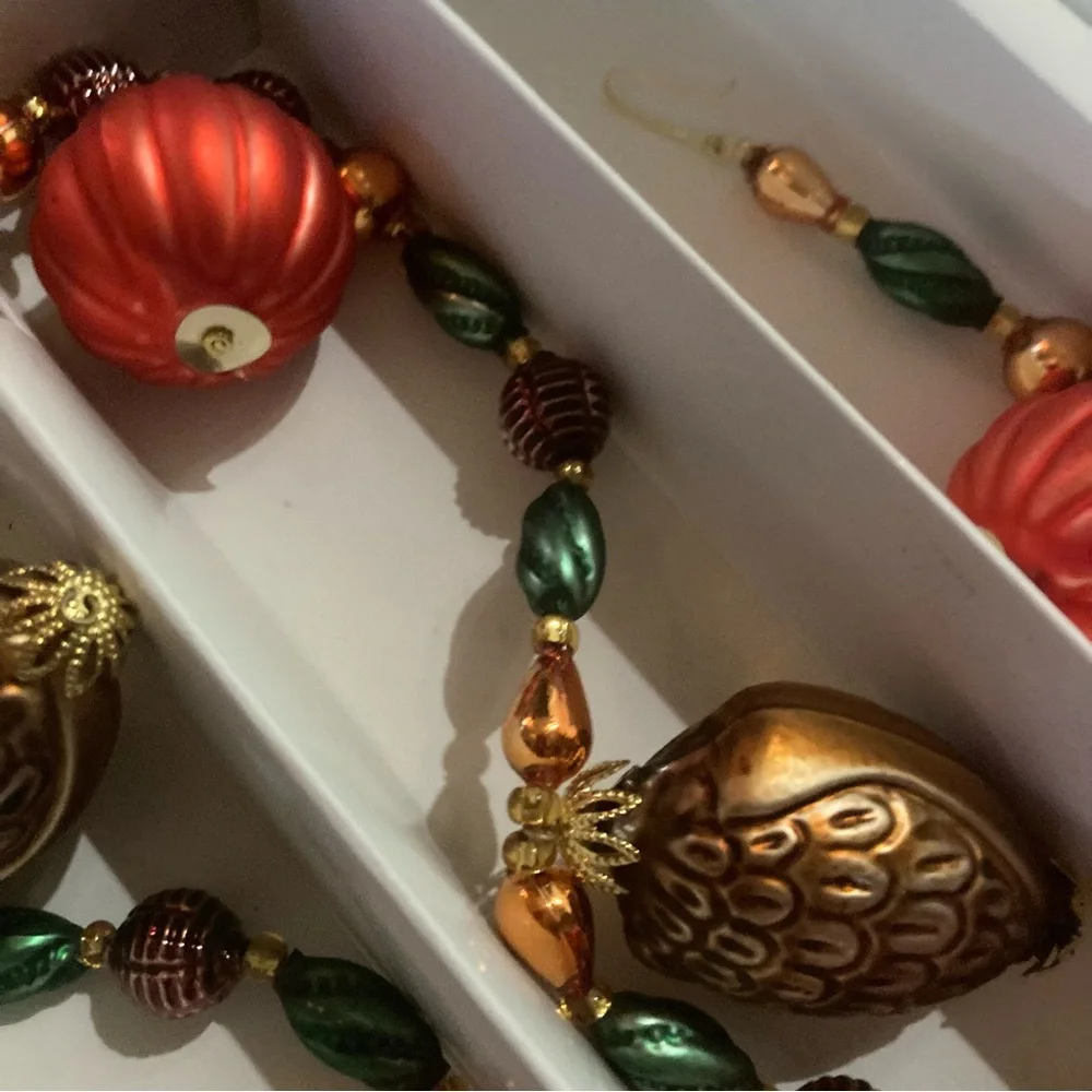 Christopher Radko harvest hoot mercury glass garland 2001 rare New old stock